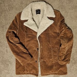 Vintage Sherpa Lined Corduroy Jacket Size LRG (see description)